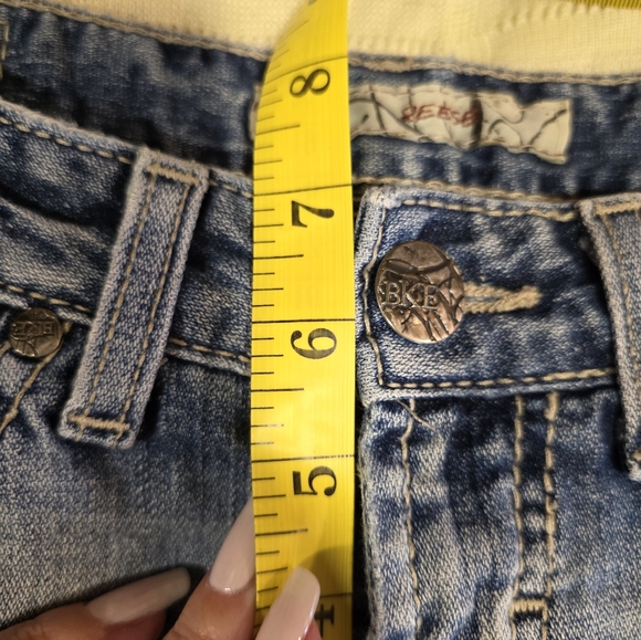 Vintage Y2K Grail BKE Capris Jeans Low Rise 24 Reese Denim Crop Capri - Picture 15 of 16